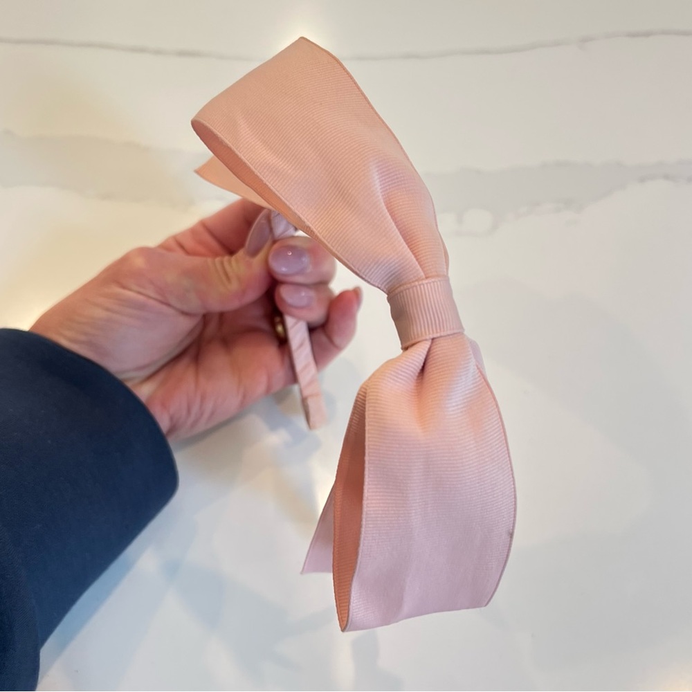 JANIE AND JACK Grosgrain Ribbon Pink Bow Headband - Picture 4 of 6